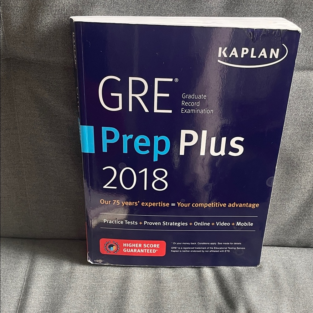 Kaplan GRE Prep Plus 2018 Book - Used